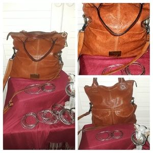 🎀Vintage Leather Fold Clutch/Shoulder Bag